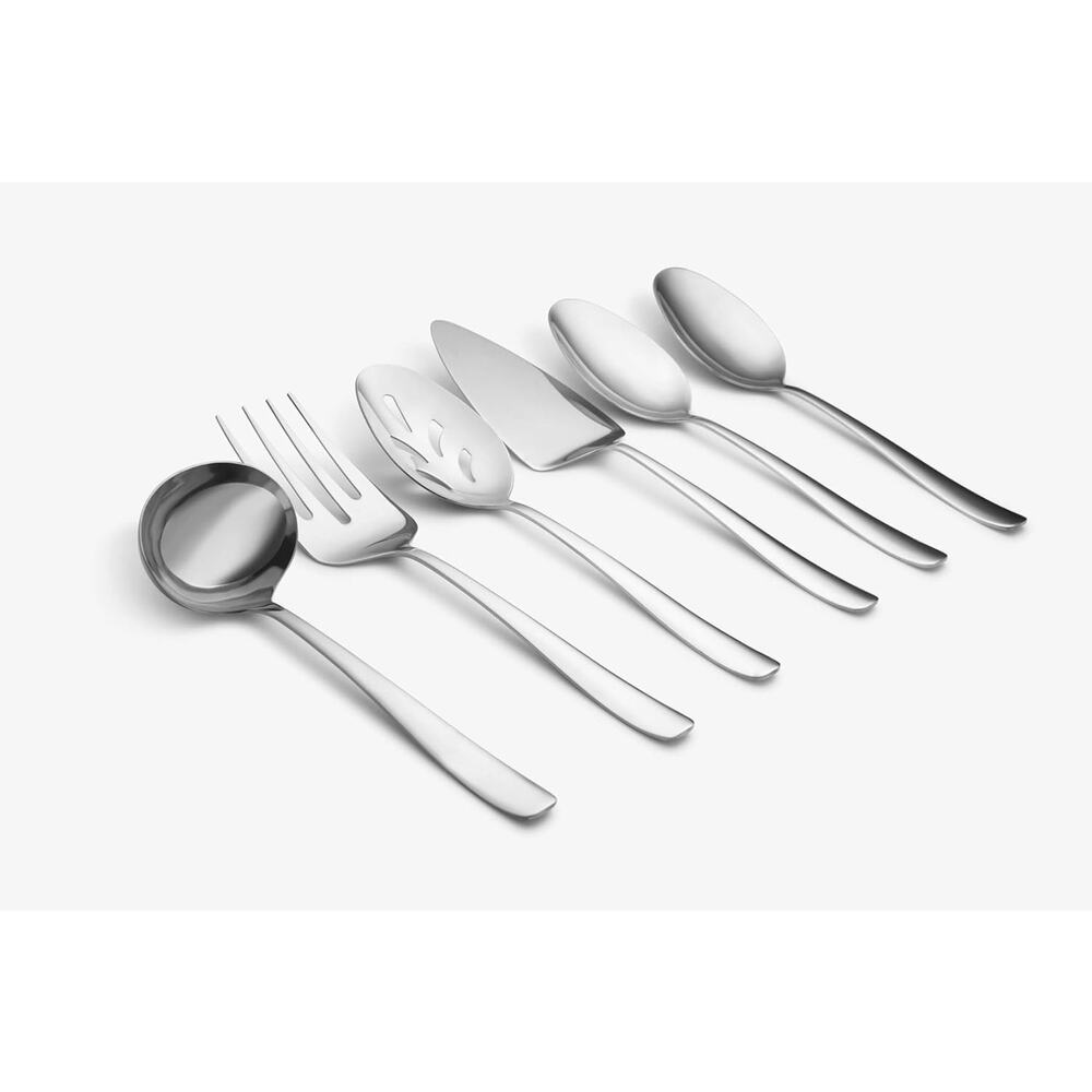 Cambridge Silversmiths Bourne Mirror Oversized 6 Piece Serving Set, Silver - Picture 2 of 5